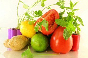 vegetables and herbs,