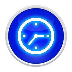 uhr button blau rund