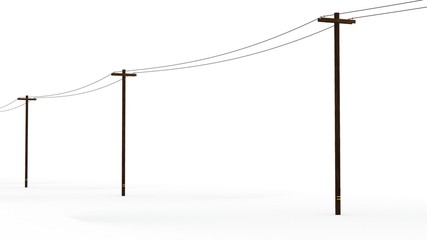 3D Rendered Power Poles
