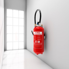 Extinguisher on corridor