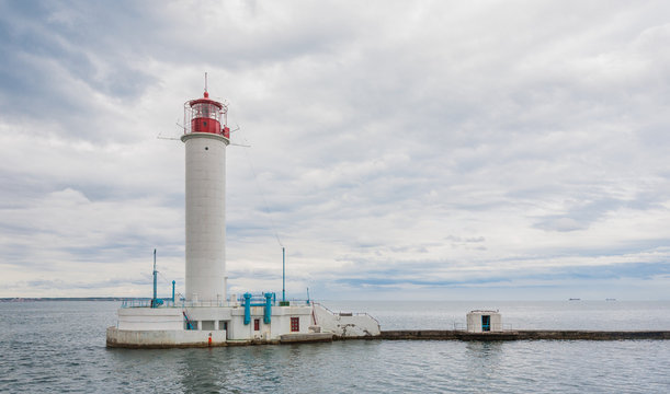 Operating lighthouse. Odessa. Ukraine. Black sea