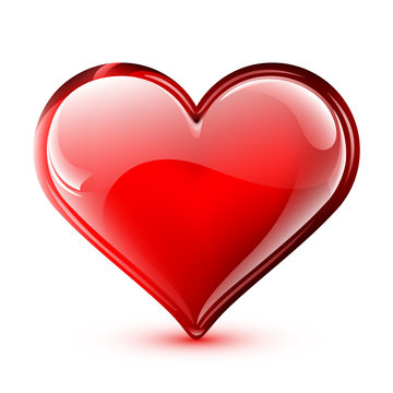 Illustration of a bright and glossy vector heart