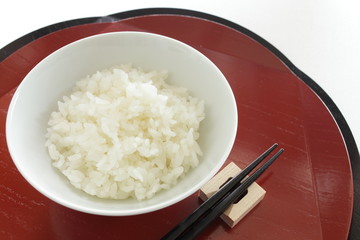 Japanese food, steamed pearl rice