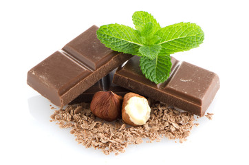 Closeup detail of chocolate parts