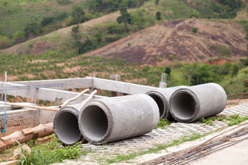 underground drainage pipeline construction scene