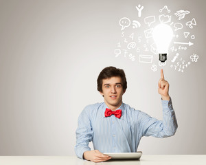 Young man with laptop