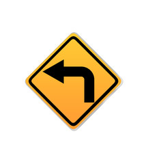 Turn left sign