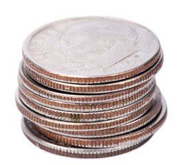 isolated US Dime Stack