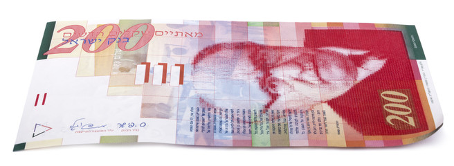 Isolated 200 Israeli Shekels Bill