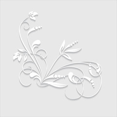 Paper branch on grey background