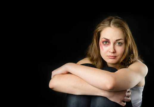 Young beautiful woman suffering from a severe depression. isolat