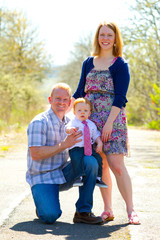 Three Person Family Outdoors