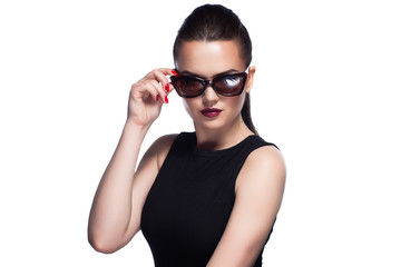Obraz premium portrait of beautiful and fashion girl in sunglasses