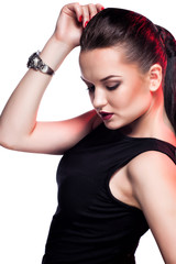 Obraz premium fashion woman in exclusive jewelry. Professional makeup