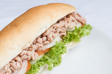 Fresh tuna sandwich baguette