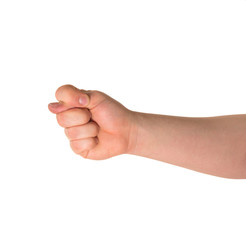 Offensive hand gesture isolated