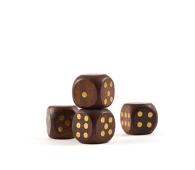 Gambling wooden dice isolated