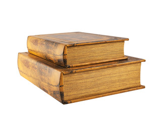Two old books isolated
