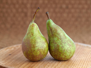 Two green pears