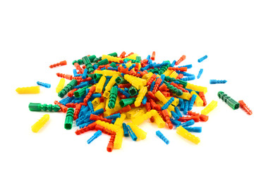 Plastic dowel pin pile isolated