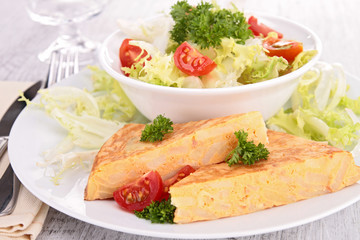 tortilla with potato and tomato