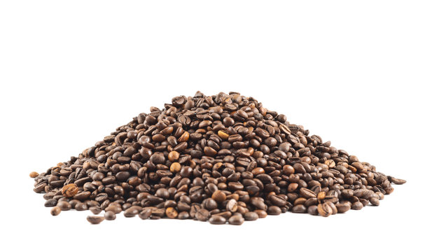 Pile Of Coffee Beans Isolated