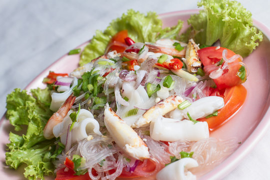 Yum Woon Sen, Thai seafood spicy salad