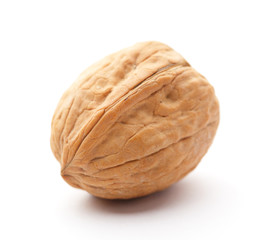 Walnut on white background