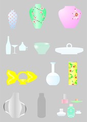 Types of cookware and utensils.