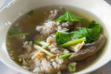Pork blood soup