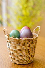 Easter eggs in the basket