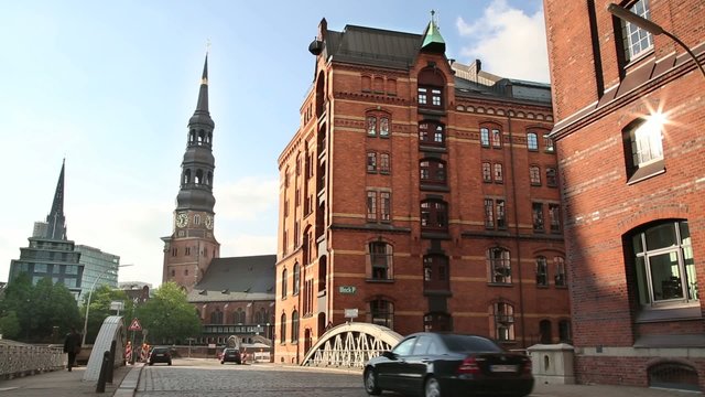 Hamburg Speicherstadt 02 mit Hauptkirche Sankt Katharinen