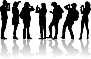 Vector image of people photographers