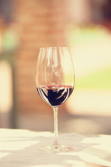Wine glass in the cafe