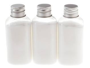 Isolated White Cream Bottles