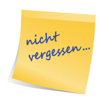 notizzettel  merkzettel nicht vergessen