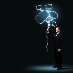 Businessman in black suit