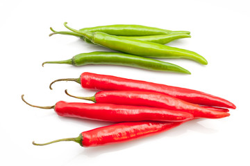 chili peppers isolated on the white