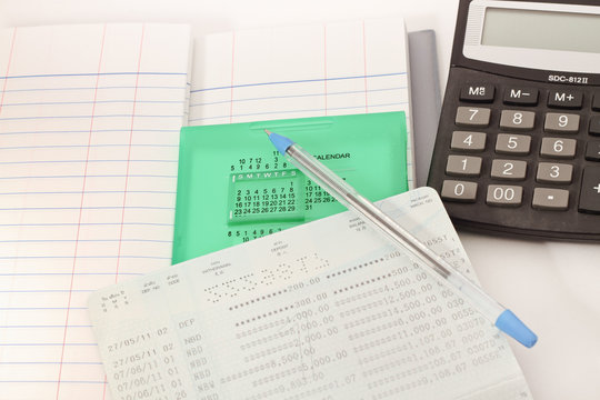 Papers on financial figures.