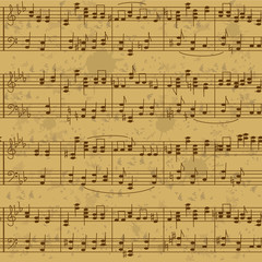 Seamless pattern of music stave notes