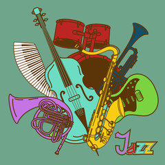 Background with musical instruments