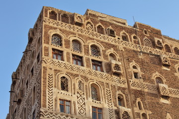 Obraz premium Old Sanaa building - traditional Yemeni house