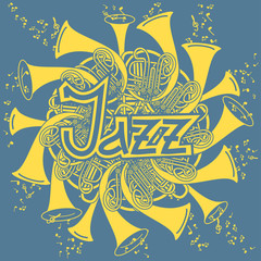 Music background with trumpets