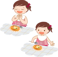 いただきます　子ども　食事　マナー