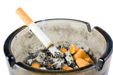 ashtray on white background