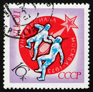 Postage stamp Russia 1973 Fencing, Universiad, Moscow, 1973