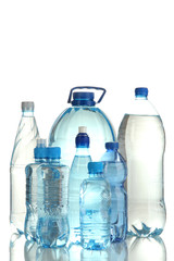 Naklejka premium Different water bottles isolated on white