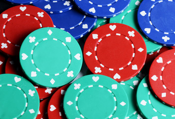 Casino chips as a background