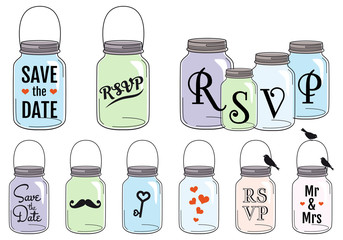 Jar designs, vector set