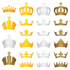 king crown gold silver bronze